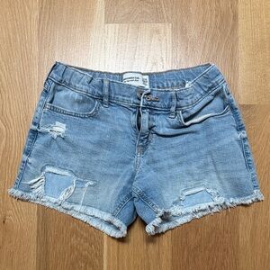 abercrombie kids Light Wash Distressed Denim Shorts